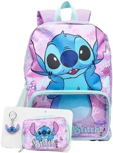 Disney Lilo And Stitch Niñas Mochila Conjunto Licencia Oficial 3 Piezas Bolso Escolar - Imagen 1 de 4
