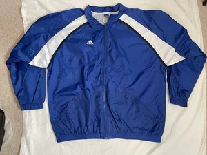 Vintage Adidas Trainingsjacke Herren Gr. 3XL blau Full Zip Mesh 80er 90er WINDBREAKER - Bild 1 von 6