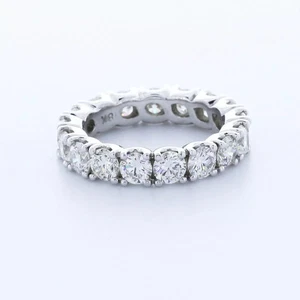 18K Gold Eternity Wedding Ring Classic 3.50 Carat Round Lab-Grown Diamond E VVS2 - Picture 1 of 12