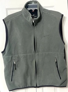 Simms Fishing Vest Men Medium Green Gore Windstopper Fleece Full Zip Pocket Logo - Picture 1 of 8