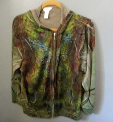 CJ BANKS LIGHTWEIGHT HOODIE, SIZE 1X MULTICOLOR - Image 1 of 4