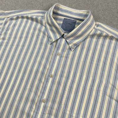 LL Bean Shirt Mens 2XL Stripe Button Down Cotton Pocket Traditional Fit Casual - Image 1 of 4