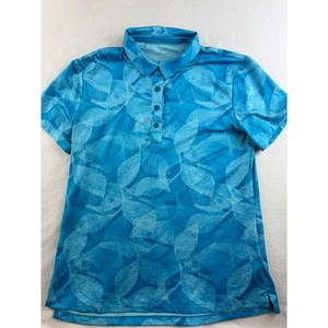 Polo da golf Nike Dri-FIT stampa foglia manica corta top sportivo M - Foto 1 di 8