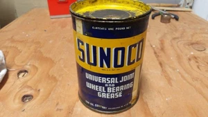 Vintage- Original 1937 Sunoco 1 LB. Tin Wheel Bearing Grease Can- Empty - Picture 1 of 6
