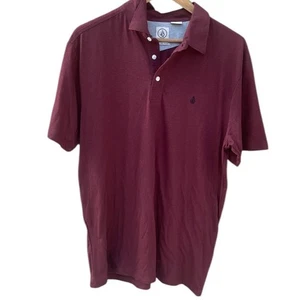Volcom maroon Polo Shirt Size large - Picture 1 of 7