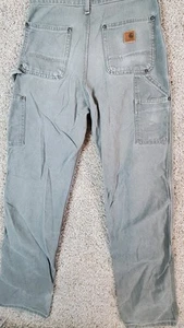 Pantalones Carhartt Vintage 28X34 Para Hombre Verde Doble Rodilla peto ajuste B136 MOS - Imagen 1 de 12