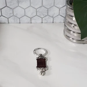 Vintage Brighton Brown Croc Leather Key Ring King Fob - Picture 1 of 10