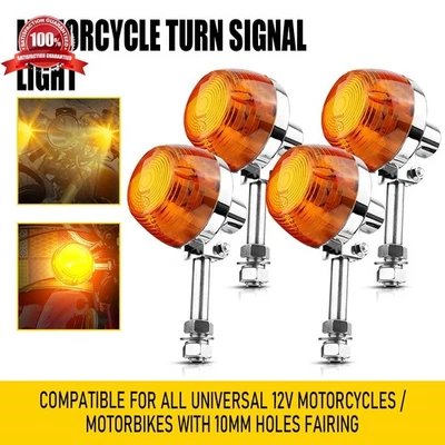 4X Motorcycle Turn Signal Light For Honda Shadow Kawasaki Vulcan VN 750 800 - Image 1 of 4