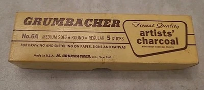 LOTE de 14 varas de carvão ARTIST - 6 Grumbacher e 8 Morilla Med & Hard  - Imagem 1 de 4
