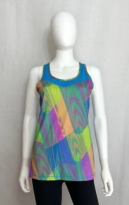 Camiseta sin mangas Nike Pro para mujer L azul rosa amarillo verde espalda deportiva cuello redondo Dri Fit Foto 1 de 4