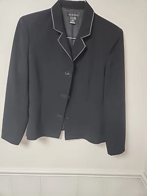 Blazer Harold's Mujer Negro Talla 14 Blanco Costuras en Cuello Foto 1 de 4