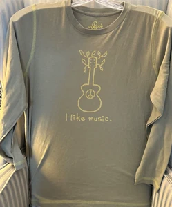 NWT LIFE IS GOOD  "GOOD KARMA ORGANIC L/S TEE..GUITAR...."I LIKE MUSIC" ( 12-14) - Picture 1 of 3