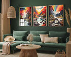 Rainbow River Set of Three Art Print Painting Poster Colorful Water Landscape