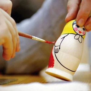 Juego de 14 muñecas anidadoras de madera sin pintar en blanco sin terminar de 6,5 pulgadas - Imagen 1 de 1