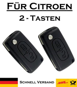 2x Klappschlüssel Gehäuse für Citroen - Ersatz 2 Tasten PKW Fernbedienung KS02 - Picture 1 of 4