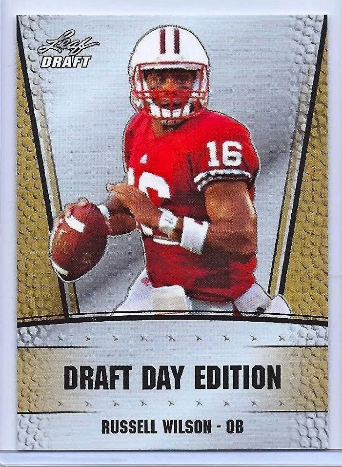 Tarjeta de novato Russell Wilson 2012 Leaf Draft Day "Gold Edition"! Seattle Seahawks! Foto 1 de 1