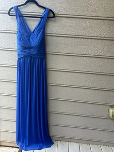 Vestido para mujer DB Studio Celebrate azul largo sin mangas de gasa talla 10 - Imagen 1 de 4