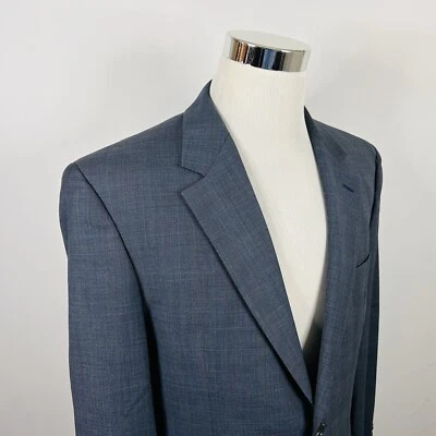Chaps 42R Sport Coat 100% Wool Blue Glen Plaid Two Button Lined Vented - Image 1 of 4