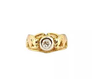 Herren Ritter aus 18 Karat Gelbgold, Platin und Diamanten Gr. 60 verstellbar - Bild 1 von 7