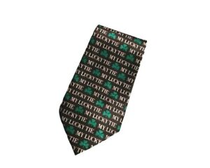 A. Rogers St Patrick's Day My Lucky Tie Shamrock 100% Polyester Necktie 57"