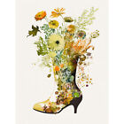Wildflower Bouquet in High Heel Boot Glass Vase Huge Wall Art Poster Print Giant