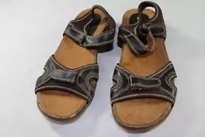 Women's Naturalizer 9 M Brown Leather Strappy Sport Walking Sandals A148 To - Picture 1 of 3