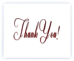 100 Custom Personalized Thank You Cards Any Color Folded - Picture 1 of 1