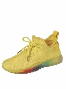 Women's Rainbow Sole Mesh Low Top lace Up Look Slip On Fashion Sneaker Shoes NEW - Picture 1 of 25