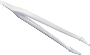 Soft Contact Lens Tweezers White Plastic W/Silicone Tips, 5 Inch Long - Picture 1 of 2