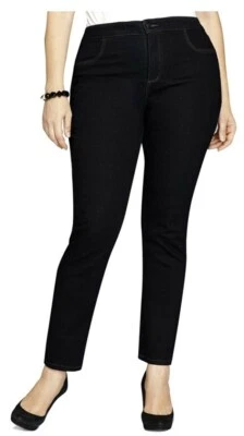 Style & Co. Womens Plus Tummy Control High Waist Jeans Black 24W (3X) - Image 1 of 4