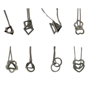 Square Triangle Heart Stacking Necklace Geometry Interlockings pendant necklace - Bild 1 von 9