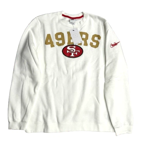 Nike 2XL San Francisco 49ers White Team Long Sleeve Crew Sweatshirt ( )