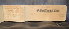 RARE 1880's ST. PAUL NATIONAL BANK Checks Book Register USED IN 1884 to 1885