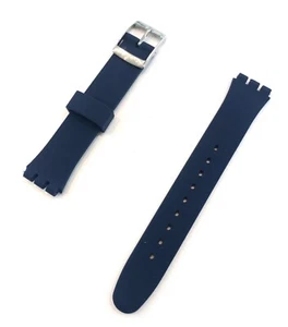 ERSATZARMBAND Uhr SWATCH Herren Damen Silikon 17 mm BLAU STAHLSCHLIESSE - Bild 1 von 5