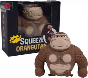Stretchy Brown Monkey Stress Relief Toy - Squeeze & Stretch Gorilla Fidget Senso - Picture 1 of 12