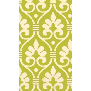 Natural Damask Green Eco Floral Garden Open House Party Napkins Guest Towels - Picture 1 of 1