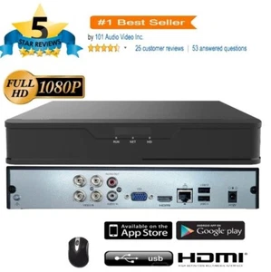 4CH 4 Channel DVR NVR1080P HD TVI CVI AHD CVBS Analog IP Camera (1TB HDD) - Picture 1 of 8