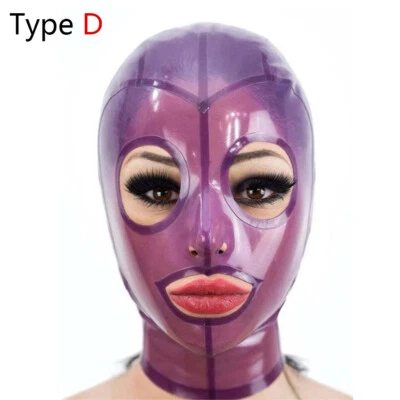 US Latex Hood Rubber Mask with Back Zip for Catsuit Clubwear Fetish Party 0.4mm - Image 1 of 4