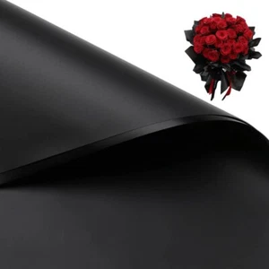 Black Waterproof Flower Wrapping Paper Florist Bouquet 22.8" 20 Sheets - Picture 1 of 6