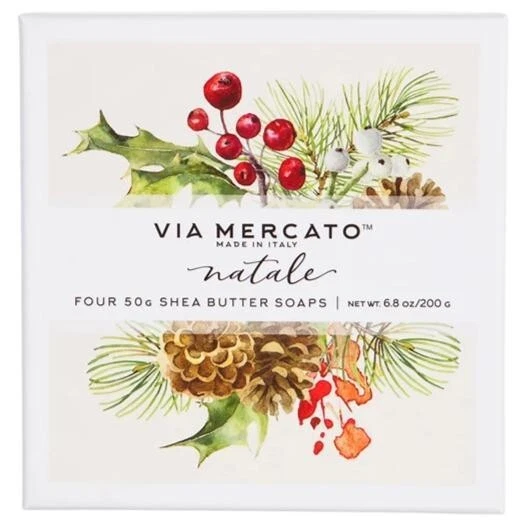 Pre De Provence Via Mercato Natale Gift Set 4 soaps 50g — 第 1/1 张图片