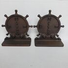 Vintage Griffin Marine Nautical Compass Helm Boat Ship Cast Iron 7" Bookends