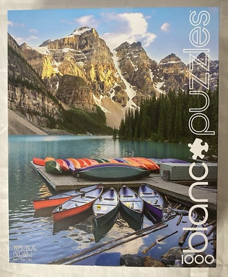 Puzzle Blanc 1000 piezas Luke Kelly Viajes Montañas Río y Canoas Juegos de Búfalo Foto 1 de 3