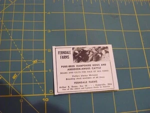 THE FARM QUARTERLY- SPRING 1959-AD- FERNDALE FARMS -HAMPSHIRE HOGS/ ANGUS CATTLE - Picture 1 of 1