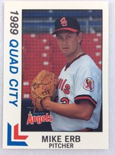 1989 Quad City Angels-Eastern League-BEST Baseball Card-Mike Erb