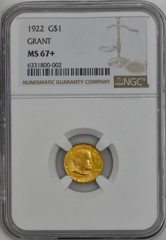 1922 $ Gold Grant Dollar MS67+ NGC 945813-1 Cover