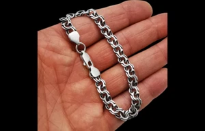 Vintage Men's Bracelet Chain Sterling Silver 925 Marked Jewelry Women's 11.89g - Picture 1 of 7