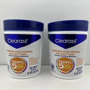 Clearasil 5 in 1 Daily Medicated Pads Stubborn Acne Control, 90ct 2pk = 180 ct - Picture 1 of 4