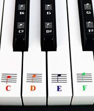 QMG Color Piano Keyboard Music Note Full Set Stickers for White and Black Keys
