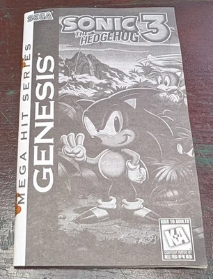 Sega Genesis Sonic 3 Mega Hits Series Instruction Manual Booklet *ONLY* Sonic  - Image 1 of 4