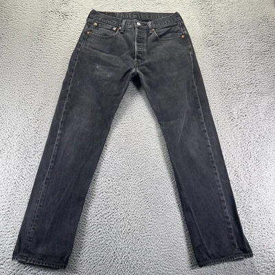 Мужские джинсы Levi's 501 30x30 черный хлопок джинсовая ткань прямые выцветшие темная стирка рабочая одежда - Изображение 1 из 4
